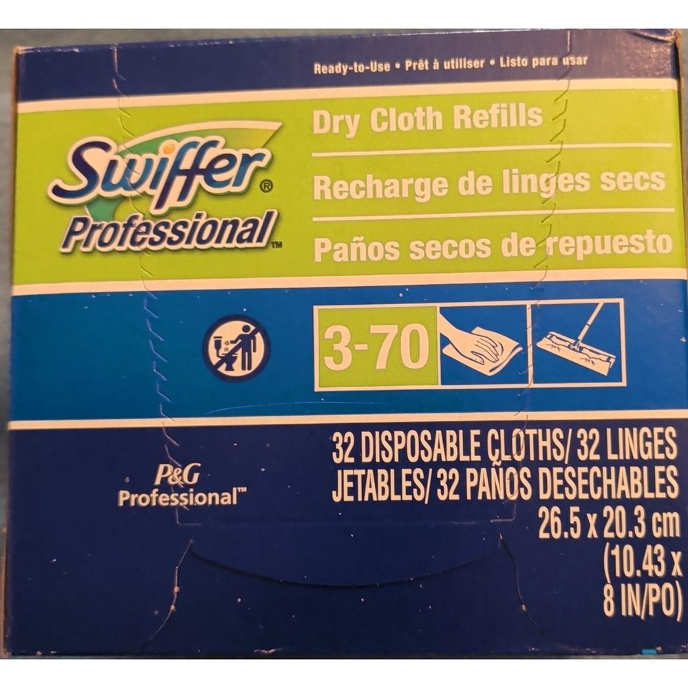 Swiffer Dry Cloth Refills 32 Count White Professional Disposable Sweeper 3-70